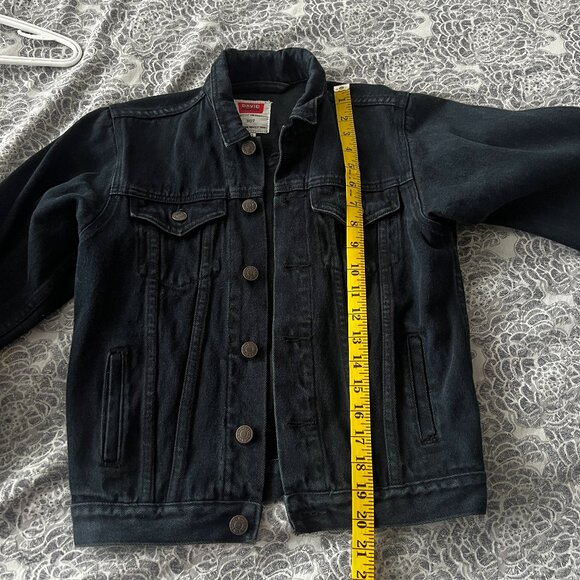 David Brandon ¾ Sleeve Black Denim Jacket Size Small - Picture 7 of 7